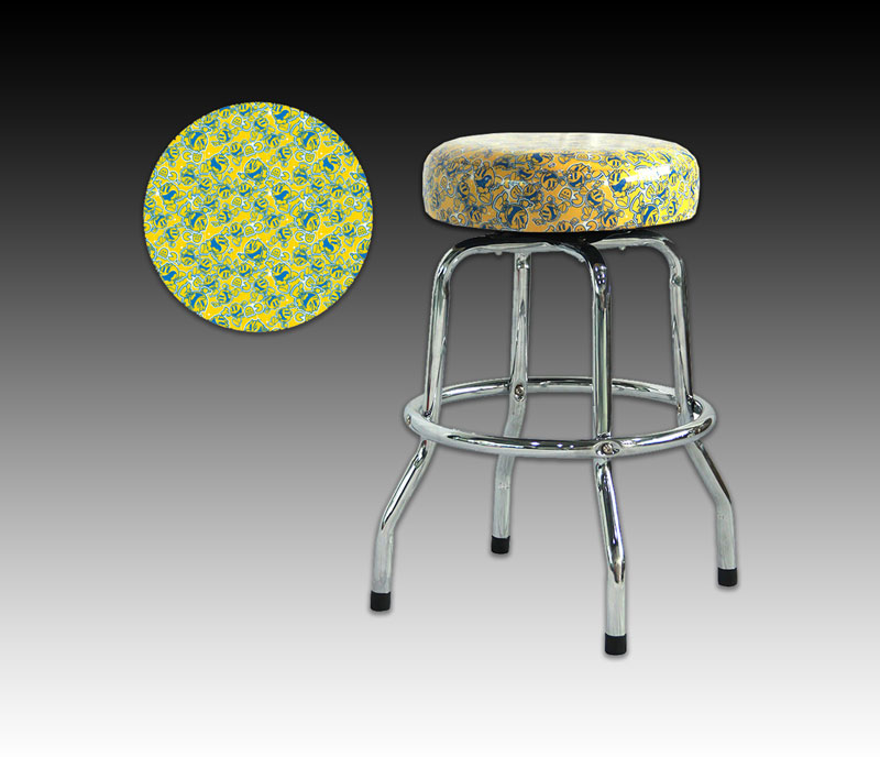 PACMAN YELLOW BARSTOOL 19" CHROME
